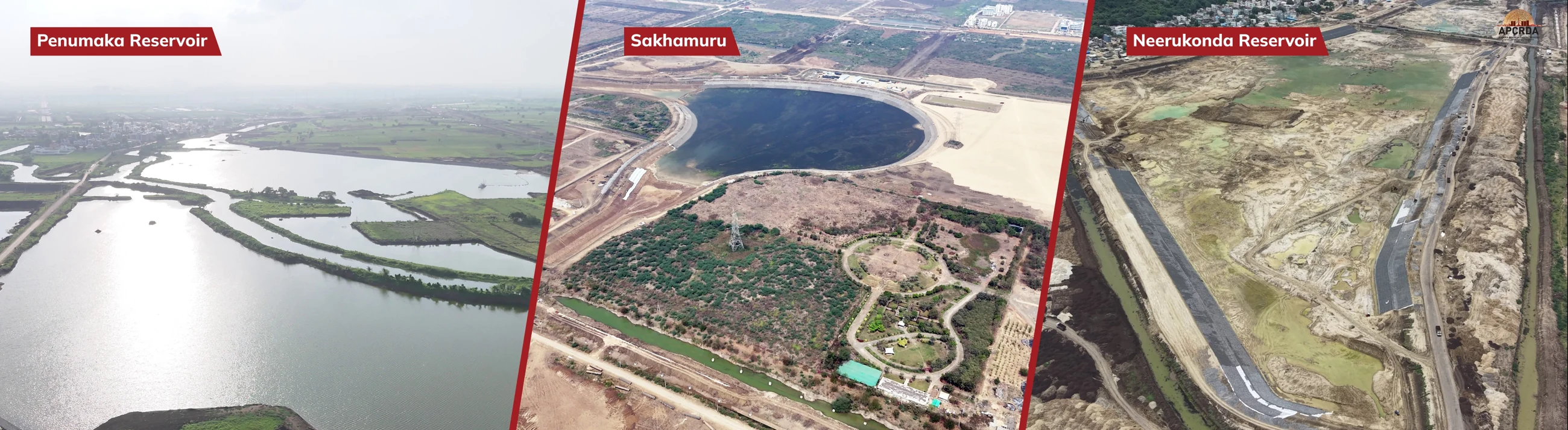 APCRDA imagery of reservoirs in the Amaravati region